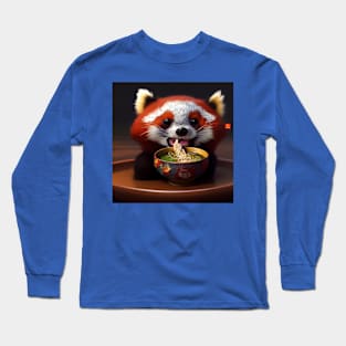 Kawaii Red Panda Eating Ramen Long Sleeve T-Shirt